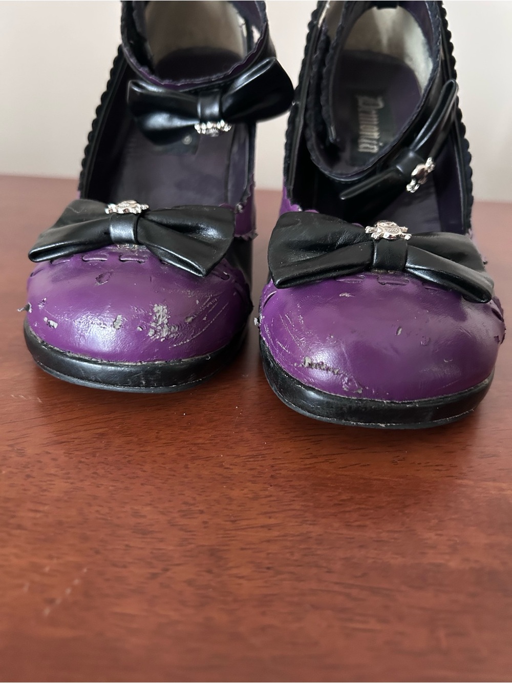 RARE Demonia GLAM-40 Schwarz-Lila (size 8) - Picture 6 of 6